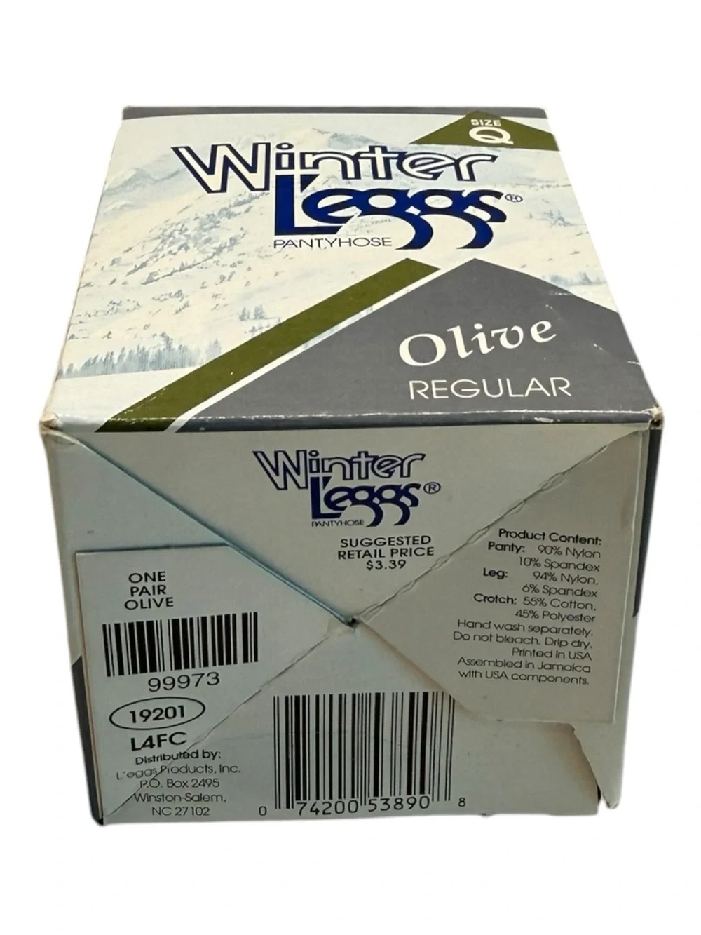 Vintage Winter L’eggs Regular Pantyhose Olive Size Q NOS
